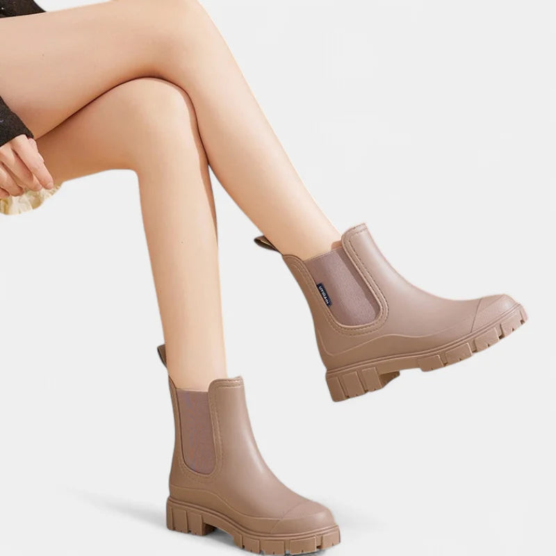 Waterproof Black Ankle Boots for Women with Non-Slip Sole 6
