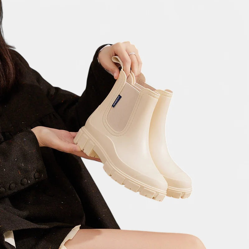 Waterproof Black Ankle Boots for Women with Non-Slip Sole 7
