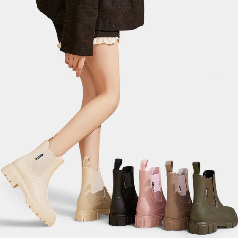 Waterproof Black Ankle Boots for Women with Non-Slip Sole 8