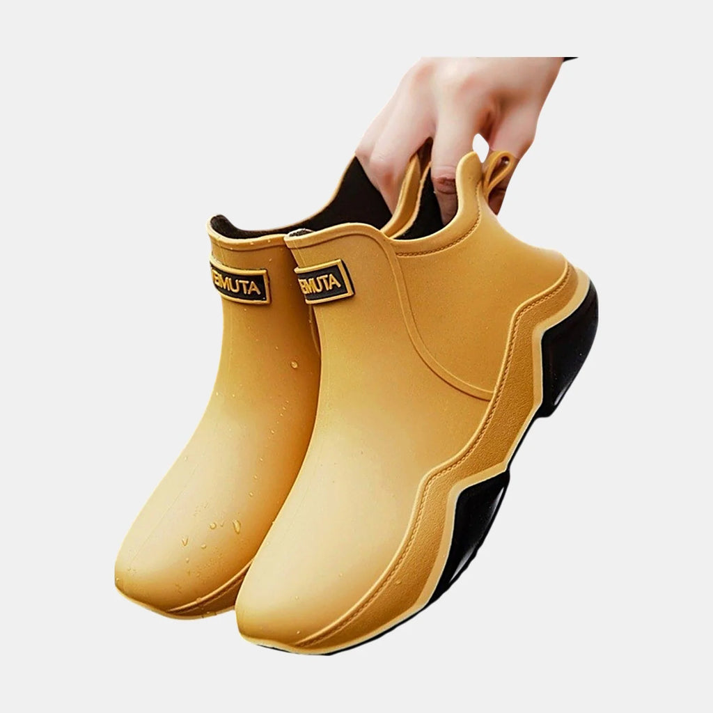 Waterproof Women's Chelsea Rain Boots with Chunky Platform Sole 5
