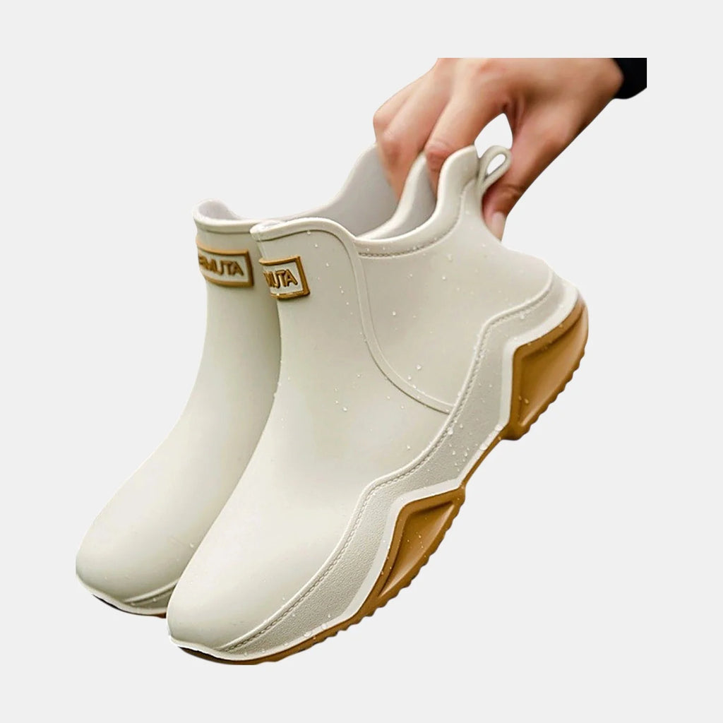 Waterproof Women's Chelsea Rain Boots with Chunky Platform Sole 8
