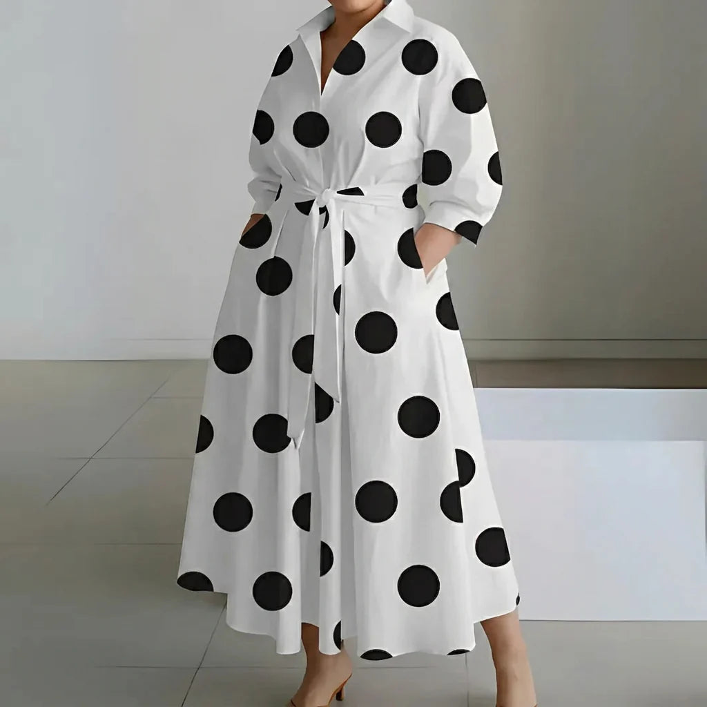 Women's Cotton Collared Maxi Dress with A-Line Silhouette 3