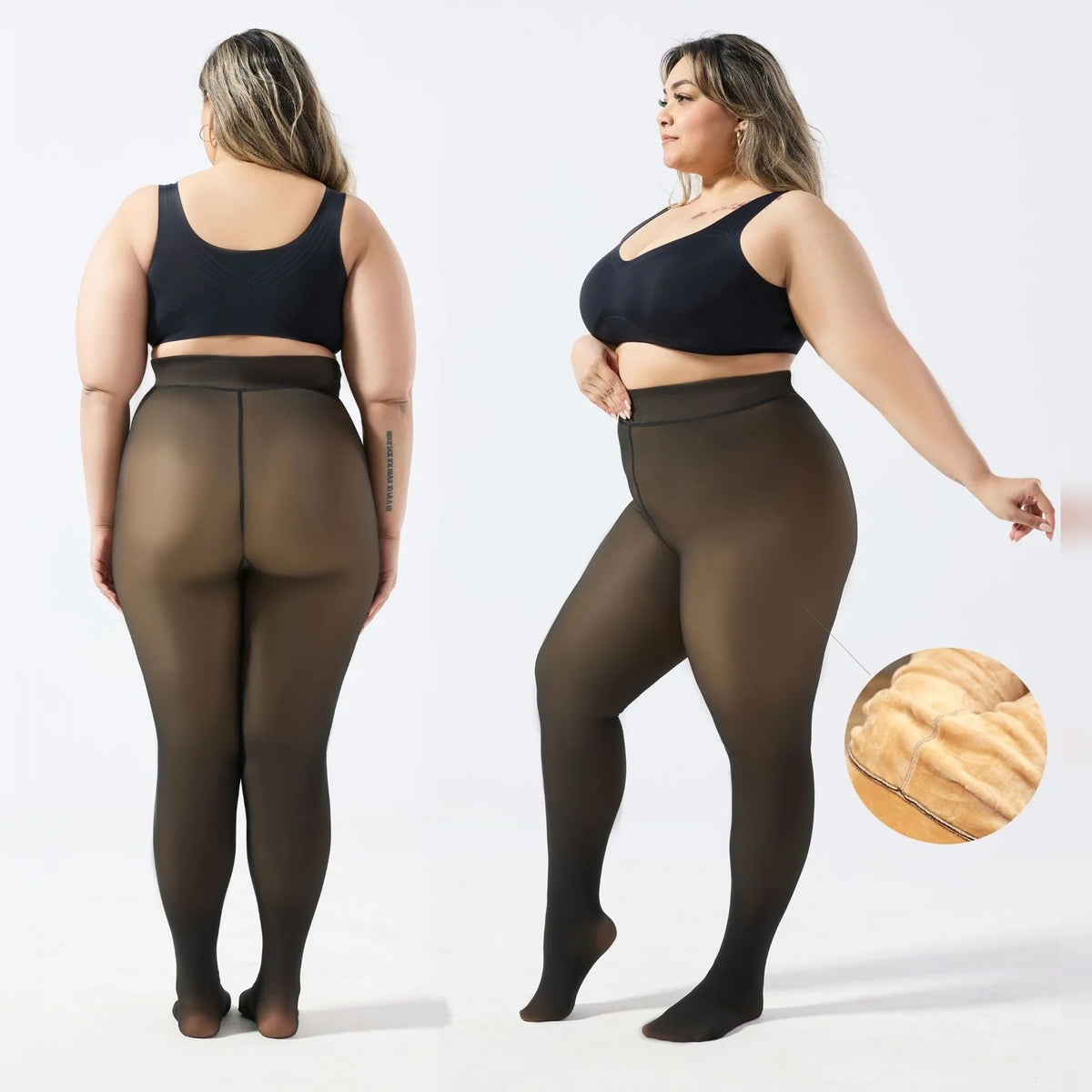 Women's Fleece Lined Thermal Tights with High Waist and Full Foot Coverage 5