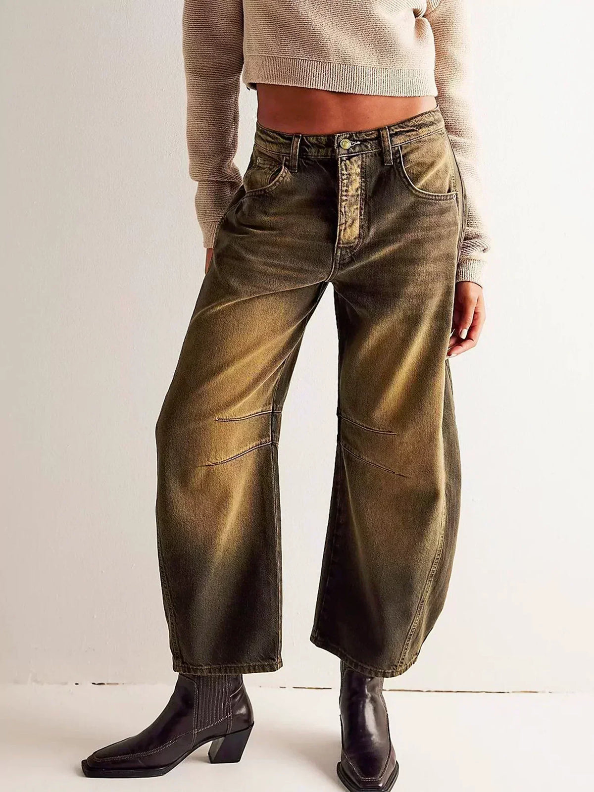 Women's High-Rise Wide Leg Jeans with Panel Detailing for Casual Wear 4