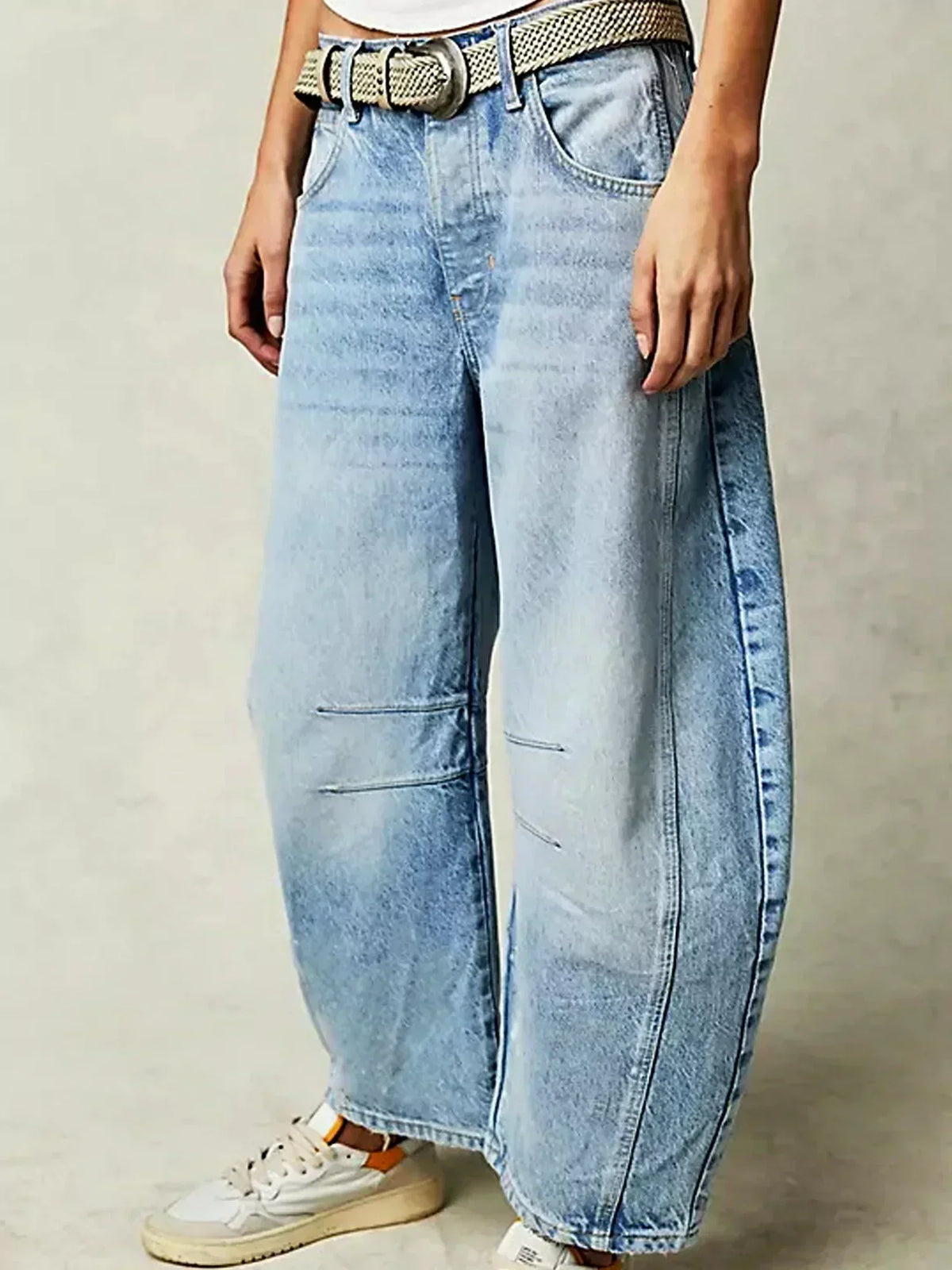 Women's High-Rise Wide Leg Jeans with Panel Detailing for Casual Wear 5