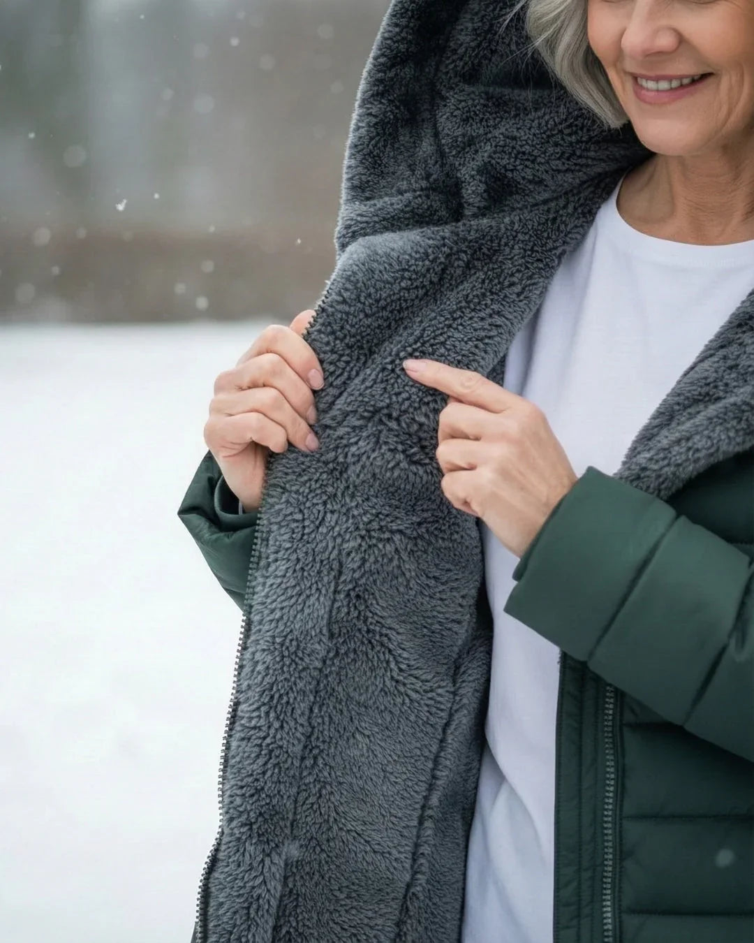 Women's Hooded Quilted Puffer Jacket with Sherpa Lining 3