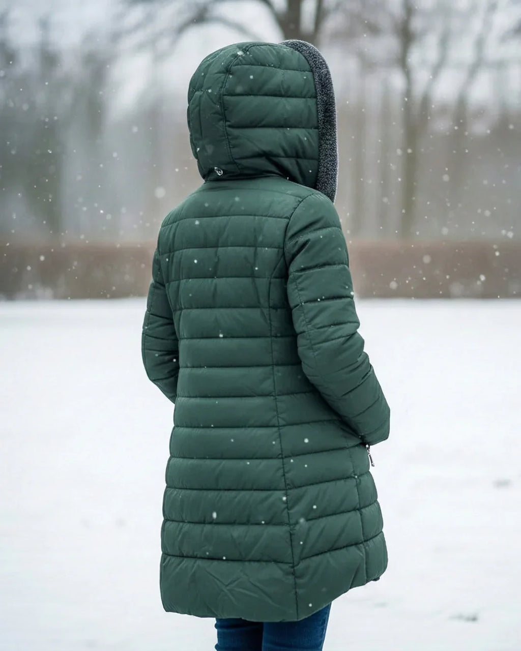 Women's Hooded Quilted Puffer Jacket with Sherpa Lining 4