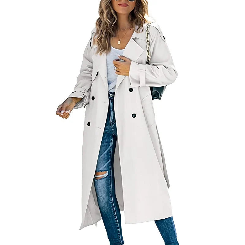 Women's Long Lightweight Trench Coat - Versatile Transitional Jacket 1