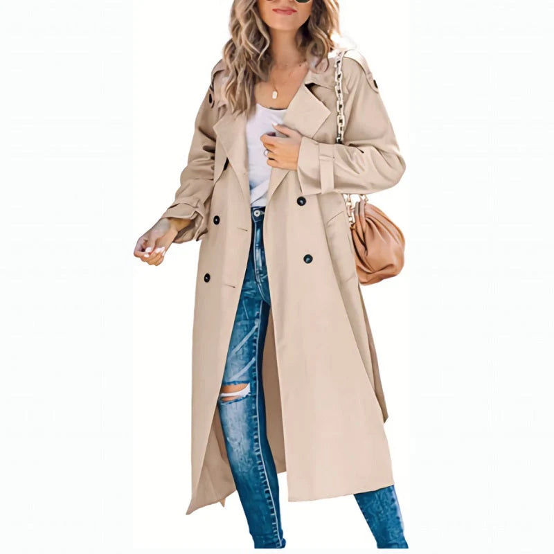 Women's Long Lightweight Trench Coat - Versatile Transitional Jacket 3
