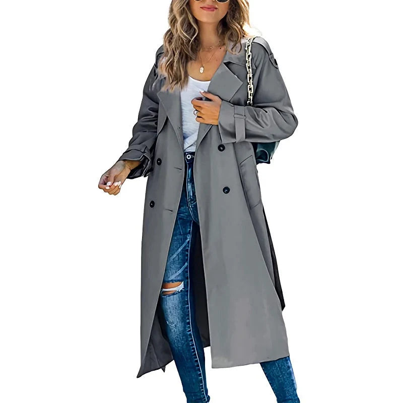 Women's Long Lightweight Trench Coat - Versatile Transitional Jacket 4