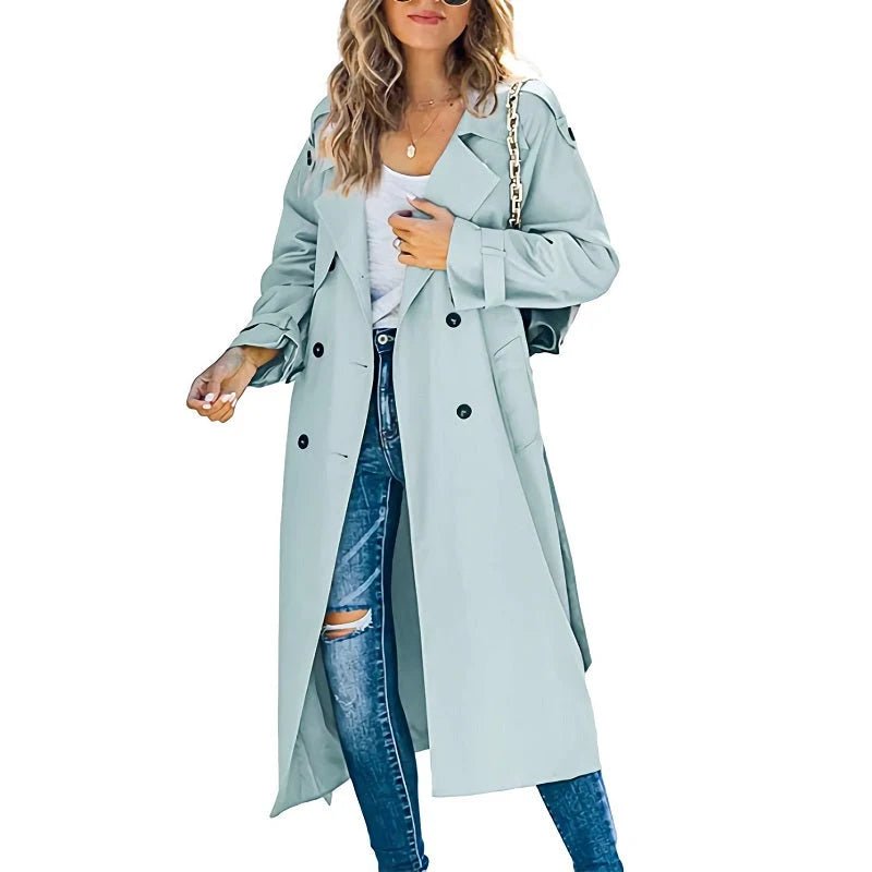 Women's Long Lightweight Trench Coat - Versatile Transitional Jacket 5