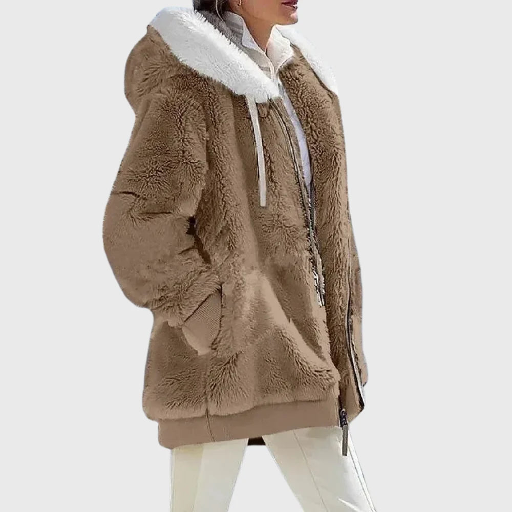 Women's Multicolor Puffer Jacket with Faux-Fur Hood for Winter Warmth 10