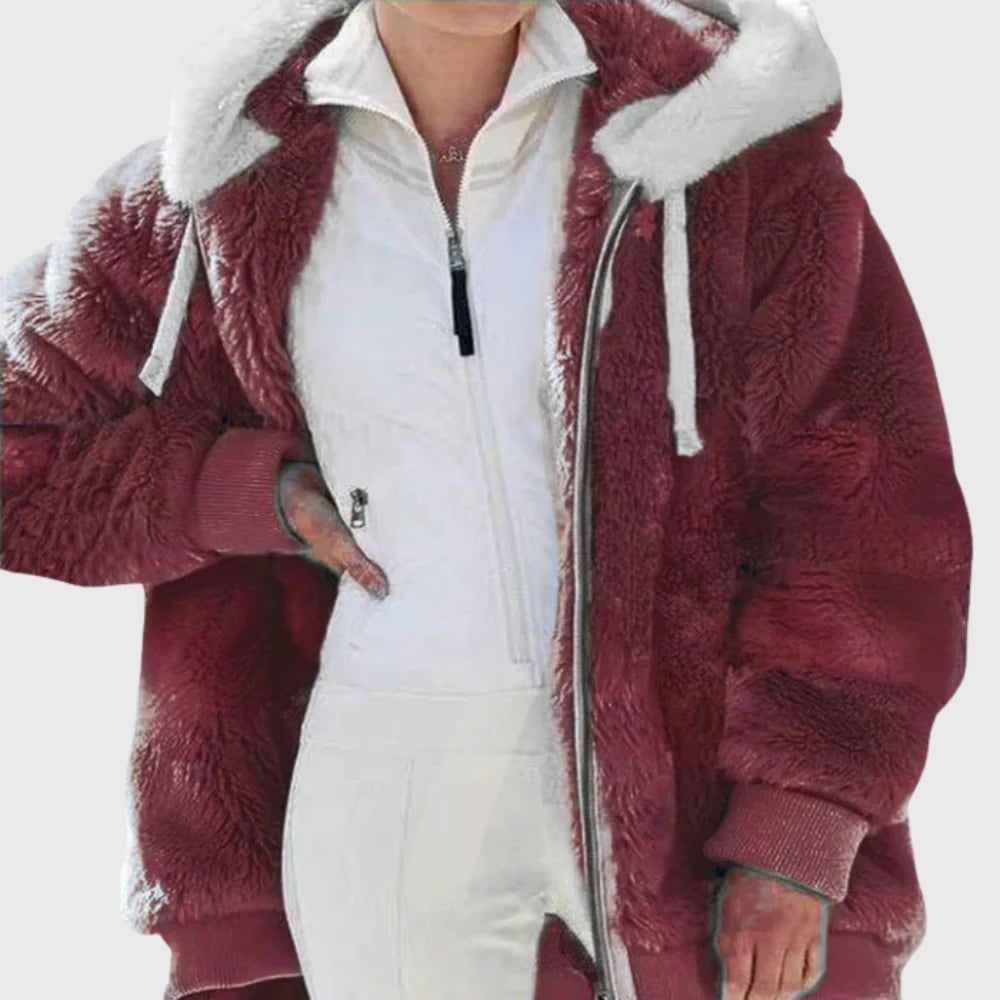 Women's Multicolor Puffer Jacket with Faux-Fur Hood for Winter Warmth 13