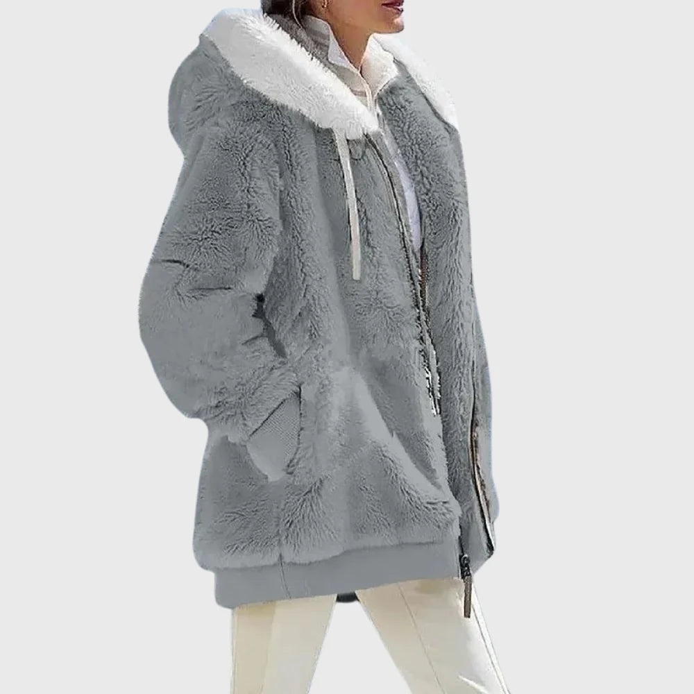 Women's Multicolor Puffer Jacket with Faux-Fur Hood for Winter Warmth 8