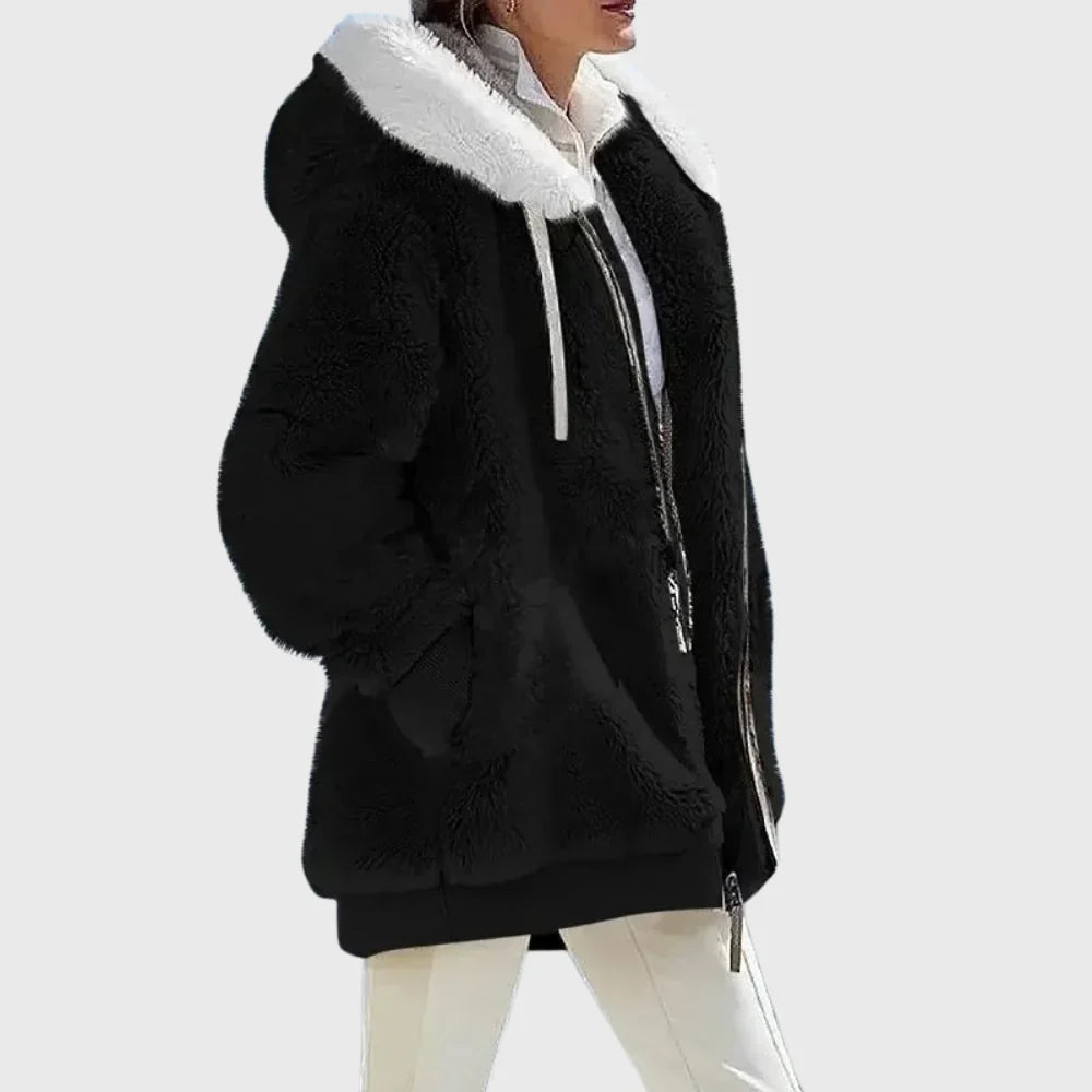 Women's Multicolor Puffer Jacket with Faux-Fur Hood for Winter Warmth 9