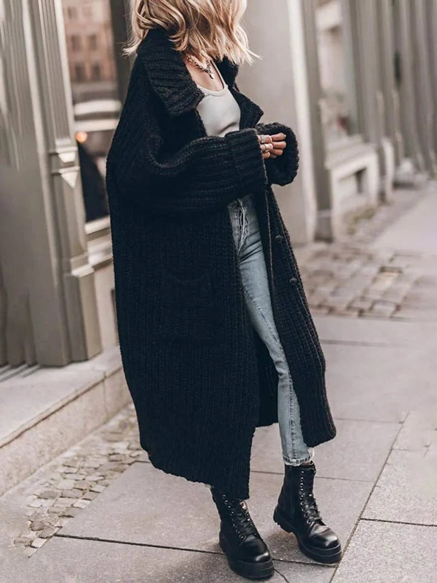 Women's Oversized Chunky Knit Long Cardigan with Deep Pockets 5