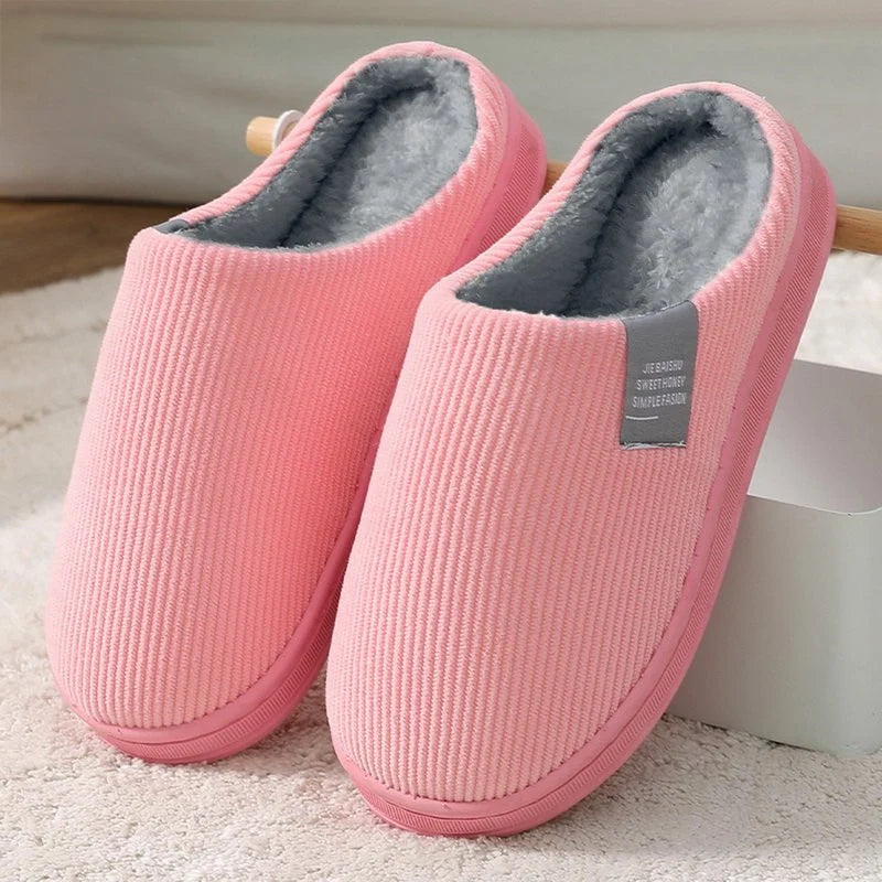 Women's Plush Cotton Slippers with Non-Slip Sole for Indoor and Outdoor Use 0