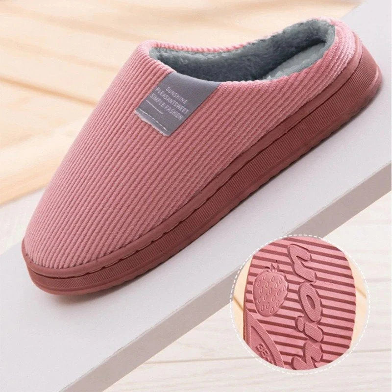 Women's Plush Cotton Slippers with Non-Slip Sole for Indoor and Outdoor Use 1