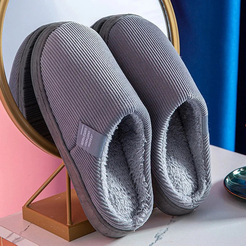 Women's Plush Cotton Slippers with Non-Slip Sole for Indoor and Outdoor Use 10