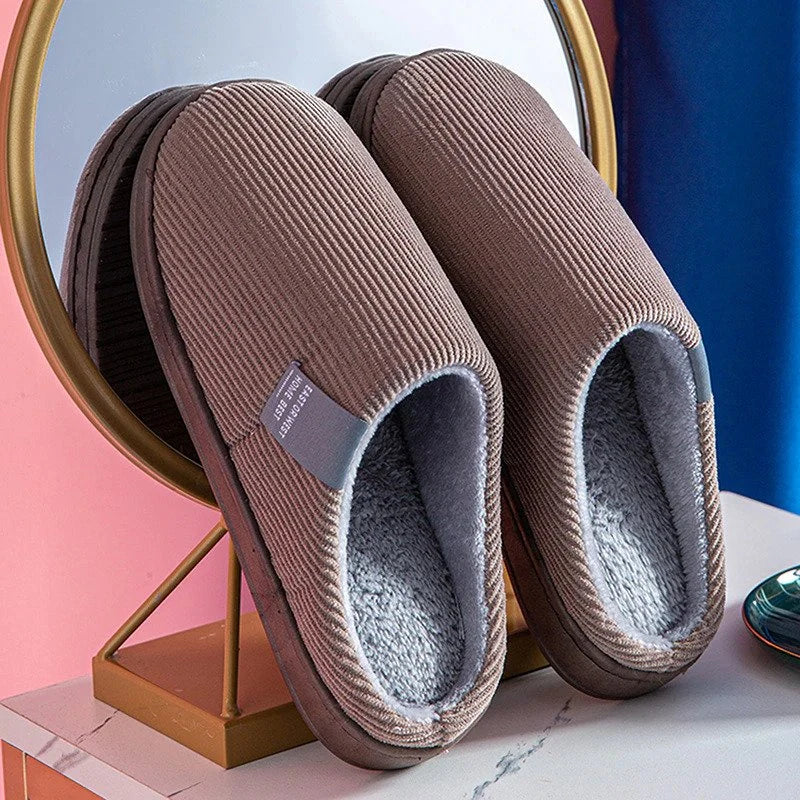 Women's Plush Cotton Slippers with Non-Slip Sole for Indoor and Outdoor Use 11