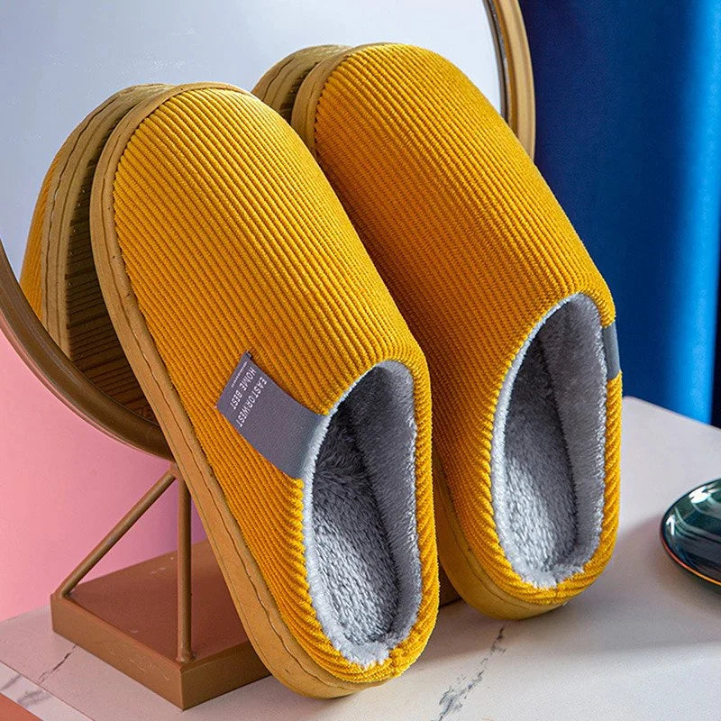 Women's Plush Cotton Slippers with Non-Slip Sole for Indoor and Outdoor Use 12