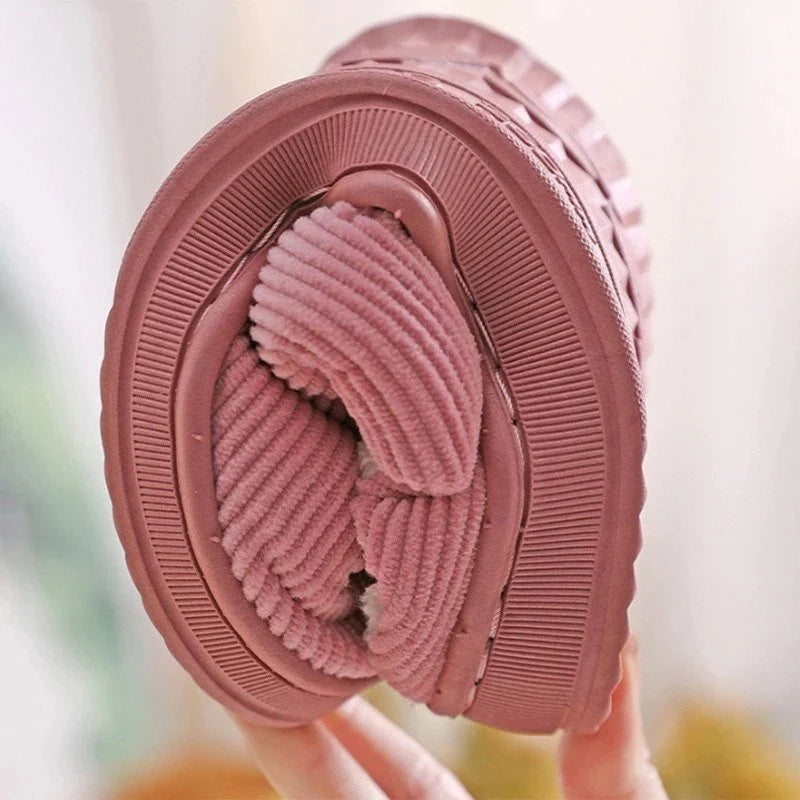 Women's Plush Cotton Slippers with Non-Slip Sole for Indoor and Outdoor Use 2