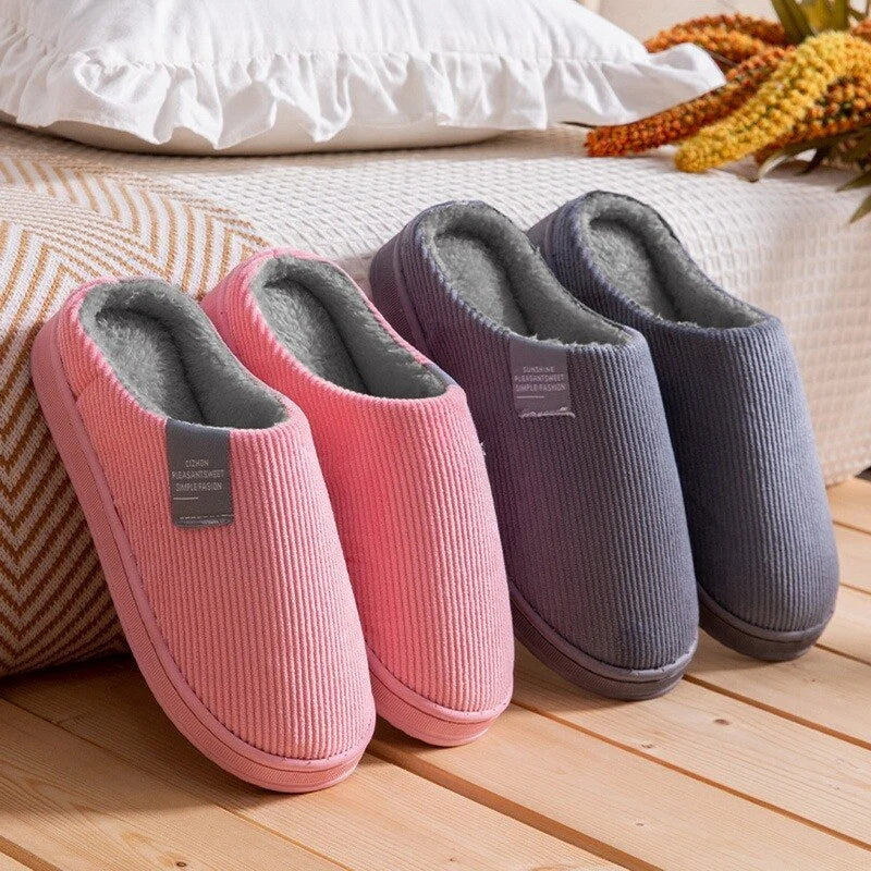 Women's Plush Cotton Slippers with Non-Slip Sole for Indoor and Outdoor Use 4