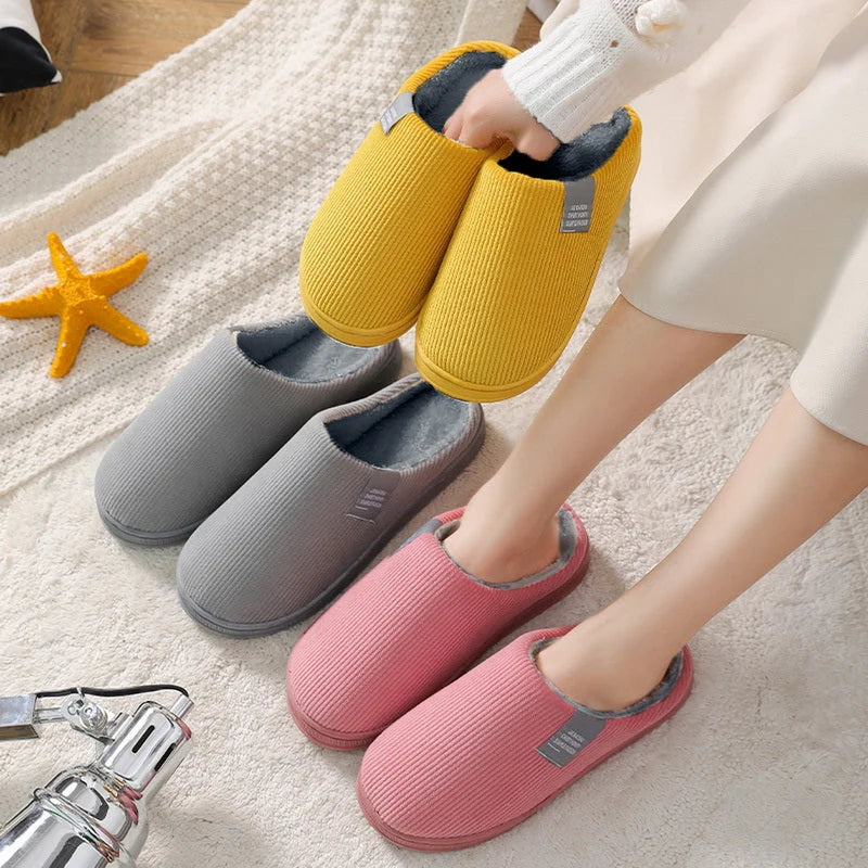 Women's Plush Cotton Slippers with Non-Slip Sole for Indoor and Outdoor Use 5