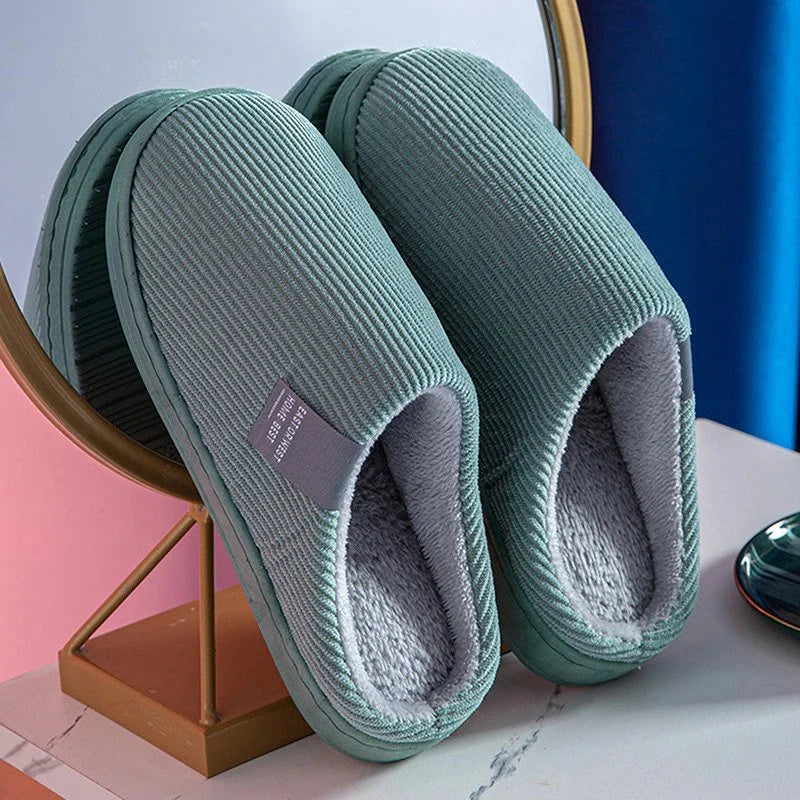 Women's Plush Cotton Slippers with Non-Slip Sole for Indoor and Outdoor Use 9