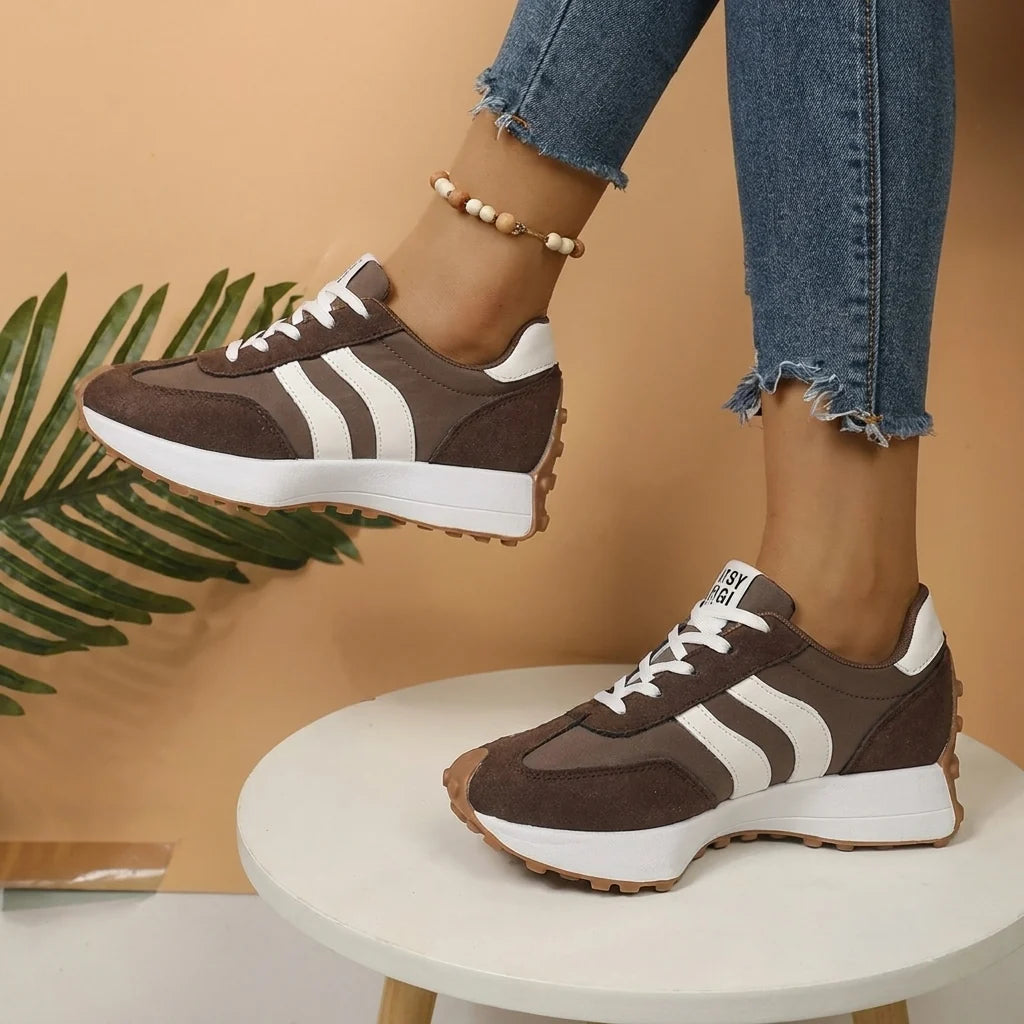 Women's Retro Platform Chunky Lace-Up Sneakers for Casual Comfort 1