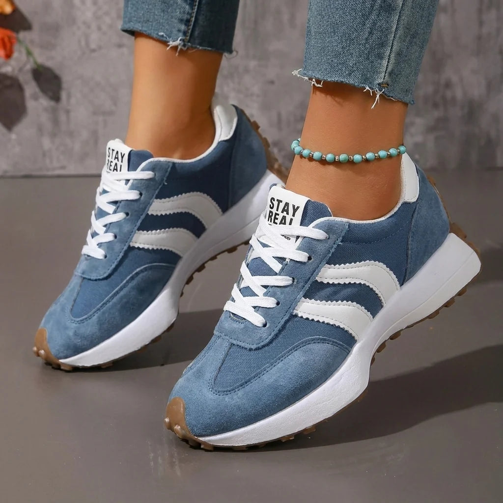 Women's Retro Platform Chunky Lace-Up Sneakers for Casual Comfort 2