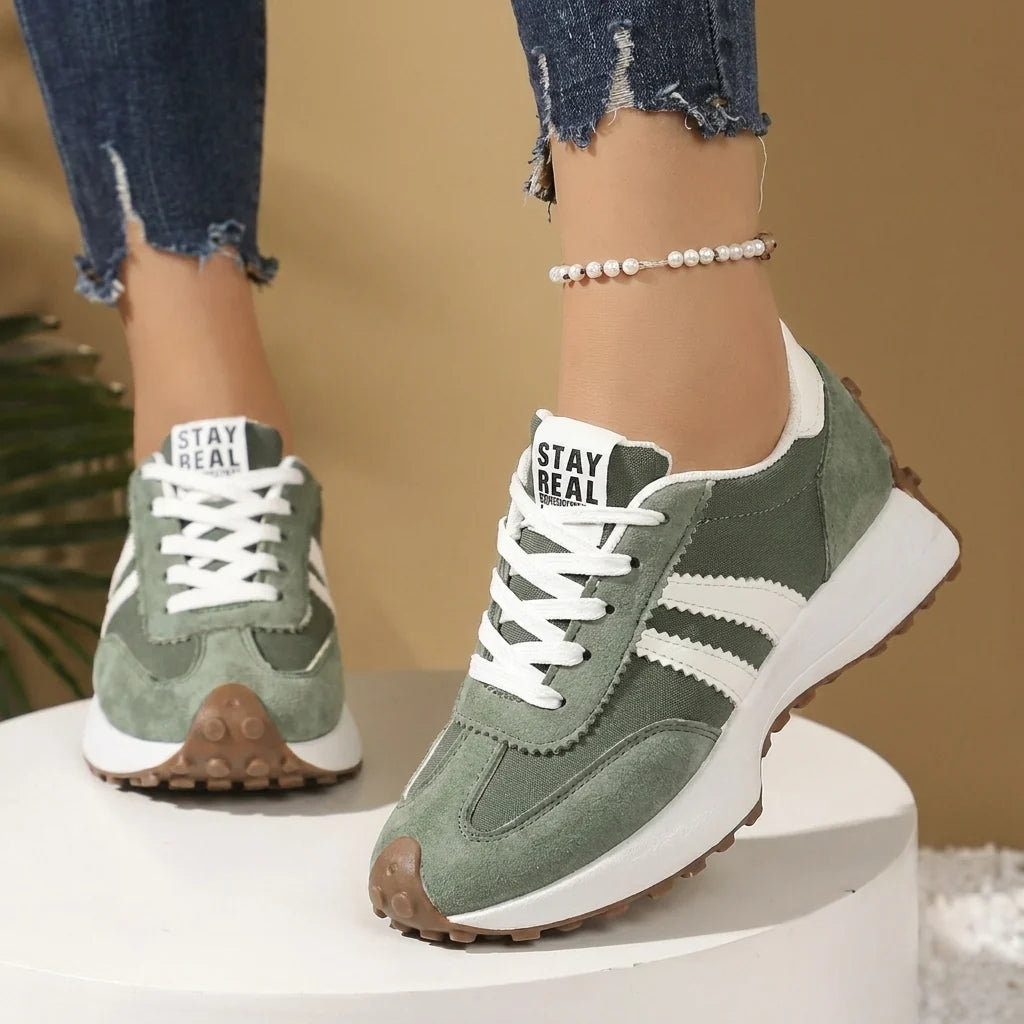Women's Retro Platform Chunky Lace-Up Sneakers for Casual Comfort 3
