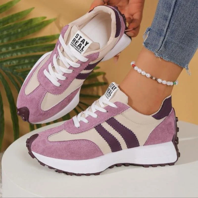 Women's Retro Platform Chunky Lace-Up Sneakers for Casual Comfort 6