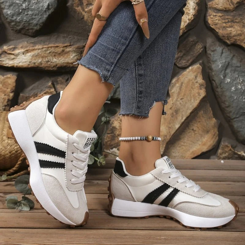 Women's Retro Platform Chunky Lace-Up Sneakers for Casual Comfort 8