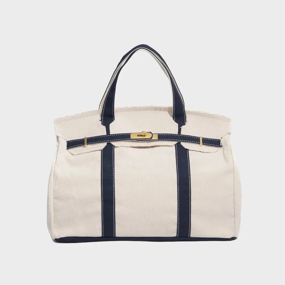 Women's Tote Bag with Double Handles and Front Strap for Travel 0
