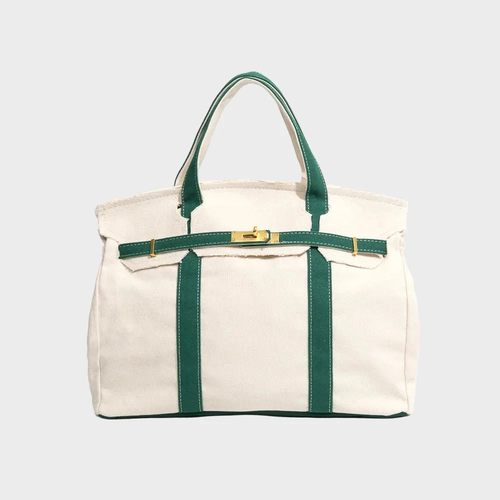 Women's Tote Bag with Double Handles and Front Strap for Travel 1