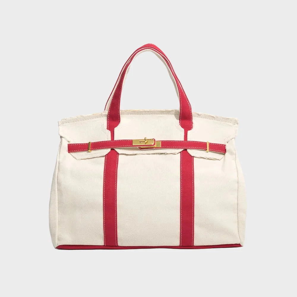 Women's Tote Bag with Double Handles and Front Strap for Travel 3