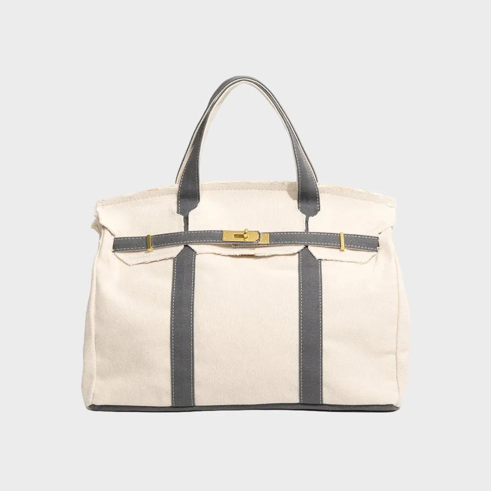 Women's Tote Bag with Double Handles and Front Strap for Travel 4
