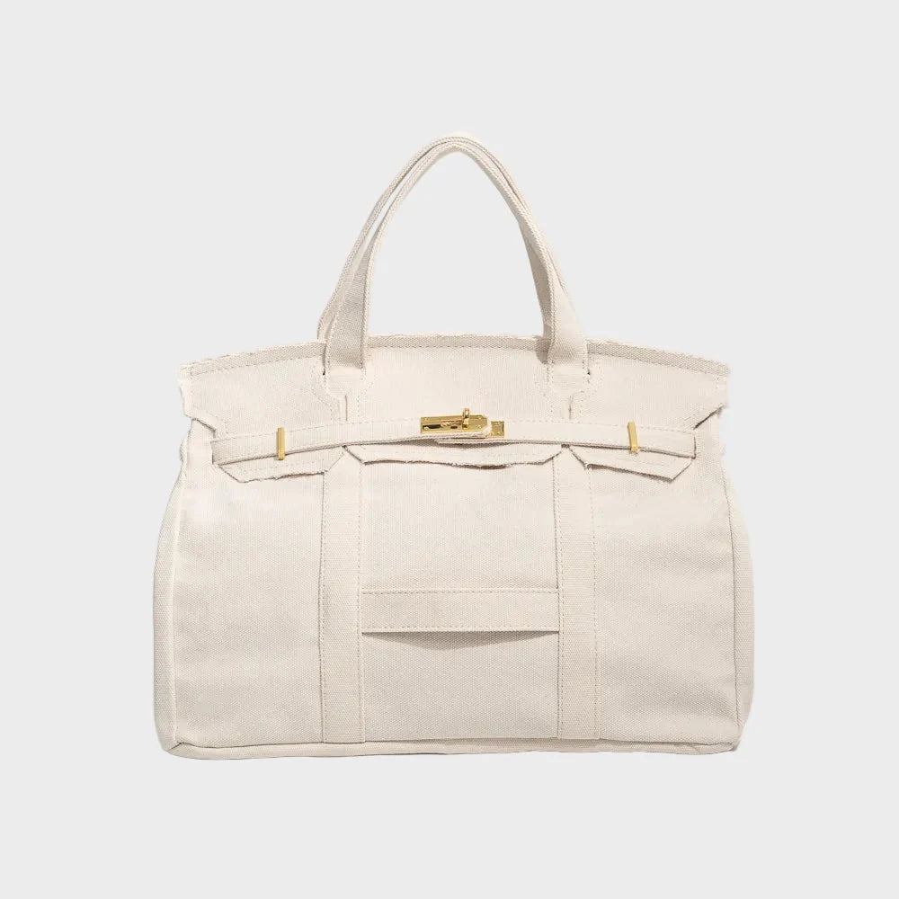 Women's Tote Bag with Double Handles and Front Strap for Travel 5