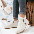 Women's Wide Toe Black Ankle Boots with Faux-Fur Lining and Zipper 0